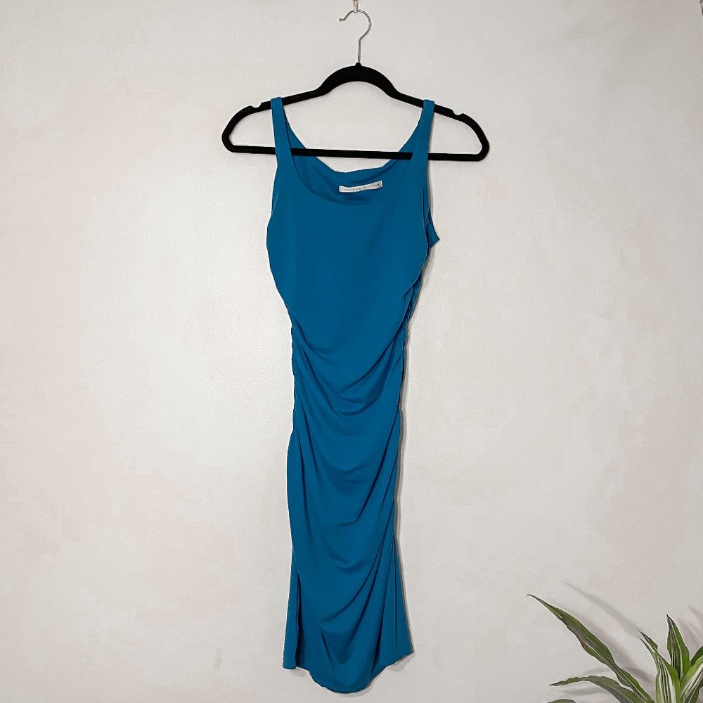 Susan Monaco Cross Gather Tank Dress in Aquamarine for Women size XS
